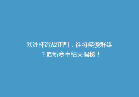 欧洲杯激战正酣，谁将笑傲群雄？最新赛事结果揭秘！