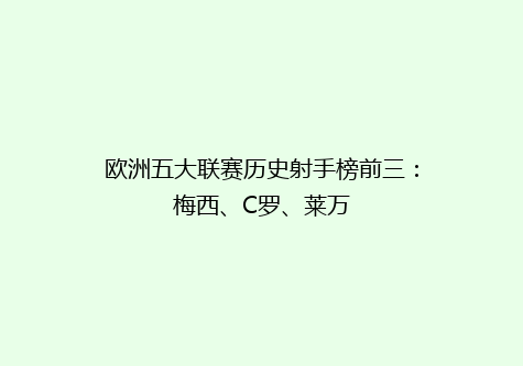 欧洲五大联赛历史射手榜前三：梅西、C罗、莱万