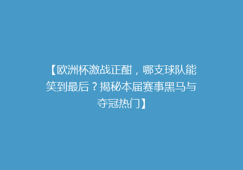 【欧洲杯激战正酣，哪支球队能笑到最后？揭秘本届赛事黑马与夺冠热门】