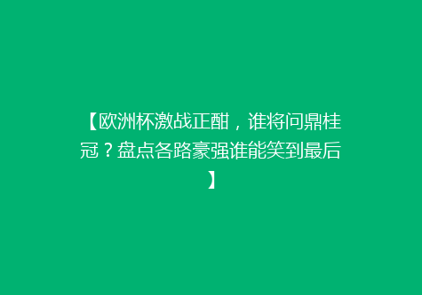 【欧洲杯激战正酣，谁将问鼎桂冠？盘点各路豪强谁能笑到最后】