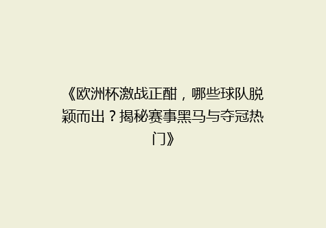 《欧洲杯激战正酣，哪些球队脱颖而出？揭秘赛事黑马与夺冠热门》