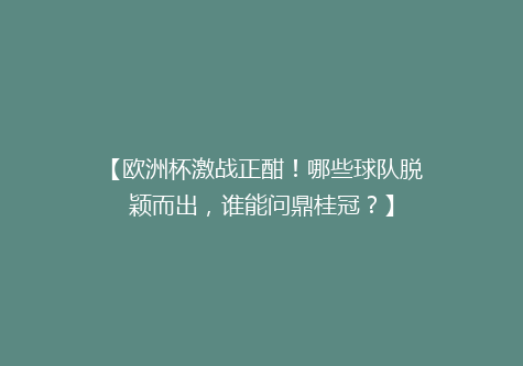 【欧洲杯激战正酣！哪些球队脱颖而出，谁能问鼎桂冠？】