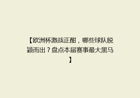 【欧洲杯激战正酣，哪些球队脱颖而出？盘点本届赛事最大黑马】