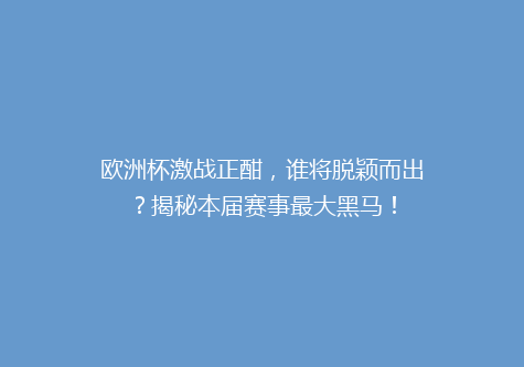 欧洲杯激战正酣，谁将脱颖而出？揭秘本届赛事最大黑马！
