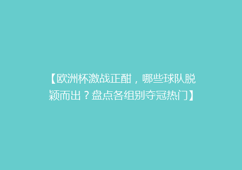 【欧洲杯激战正酣，哪些球队脱颖而出？盘点各组别夺冠热门】