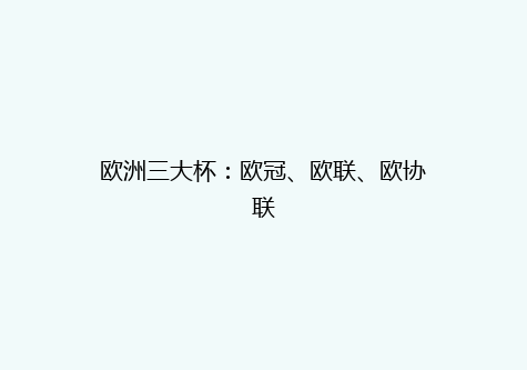欧洲三大杯：欧冠、欧联、欧协联
